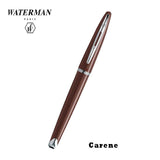 Waterman Carène Fountain Pen – Frosty Brown with Stainless Steel Trim (18K Gold Nib)
