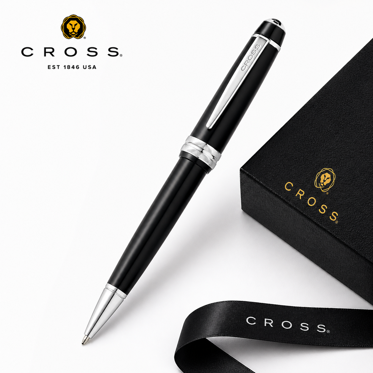 Cross Bailey Light Polished Black Resin with Polished Chrome Appointments Ballpoint Pen Black
