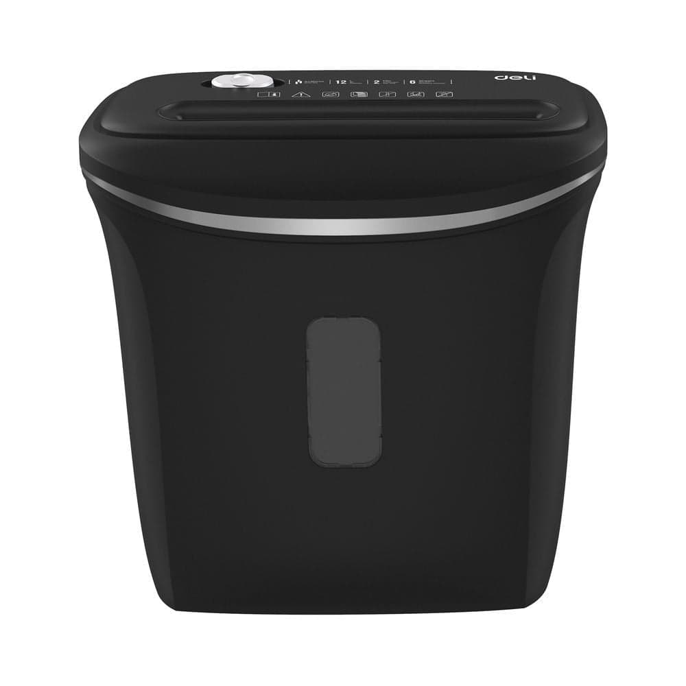 Deli E9945 Cross-Cut Paper Shredder – 6 Sheets | P-4 Security | 12L Bin