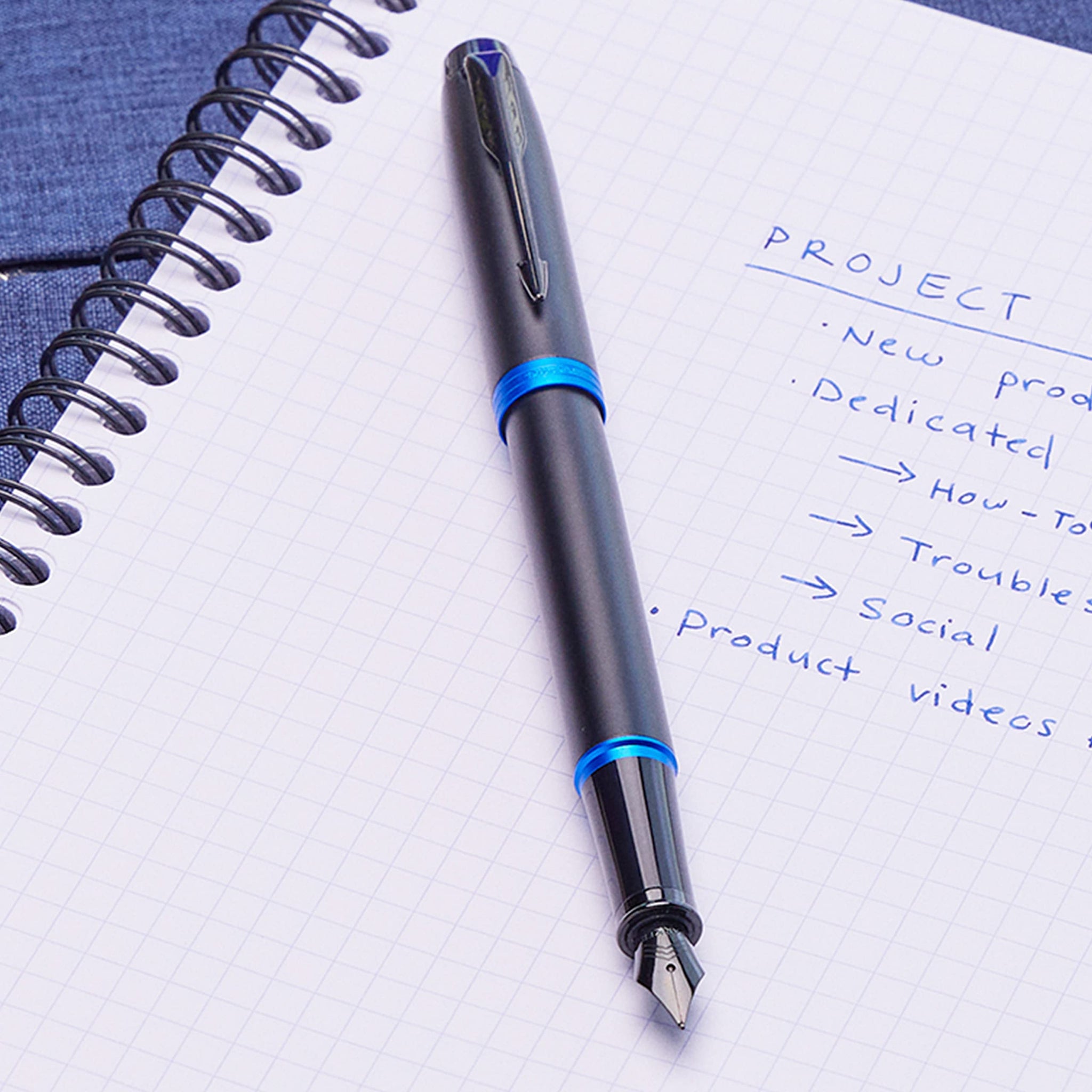 Parker IM Vibrant Ring Fountain Pen – Blue | Premium Fountain Pen