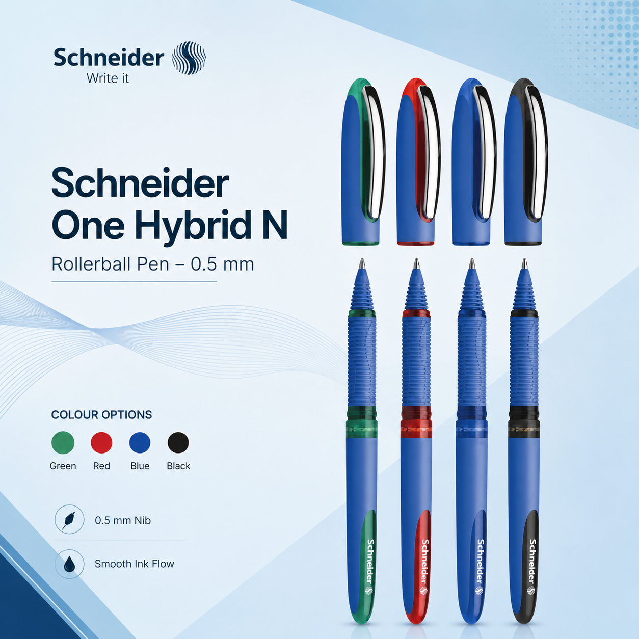 Schneider One Hybrid N Rollerball Pen – 0.5mm
