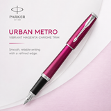 Parker Urban Metro Vibrant Magenta Chrome Trim Fountain Pen