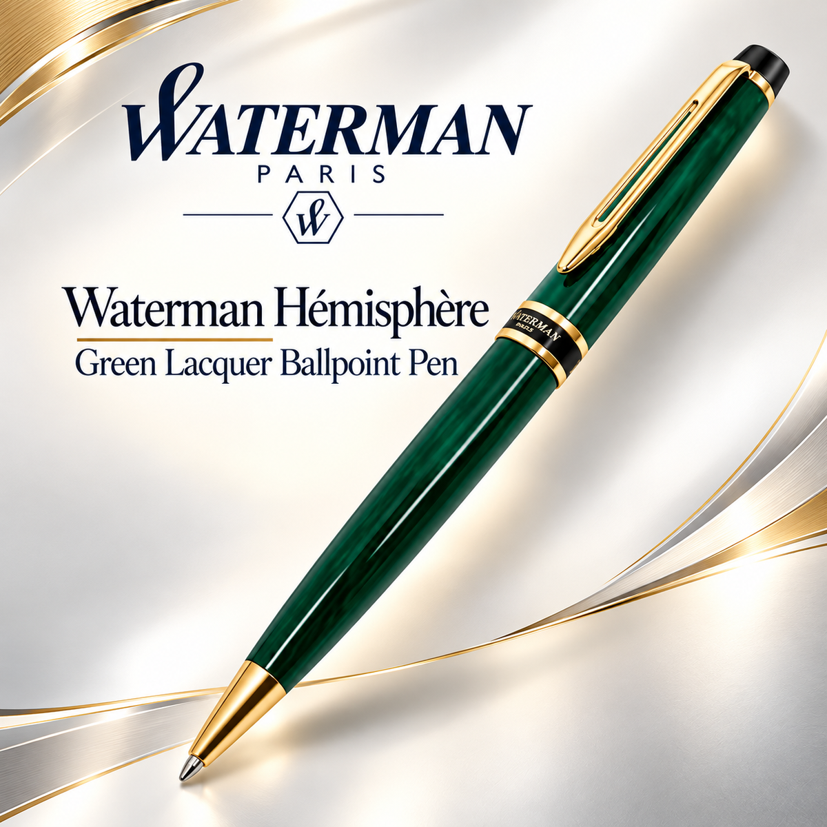 Waterman Hémisphère Marble Green Ballpoint Pen