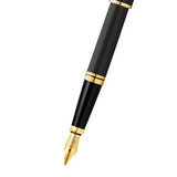 Cross Coventry Fountain Pen – Black Lacquer with Gold Trim, Fine Nib | AT0666-11
