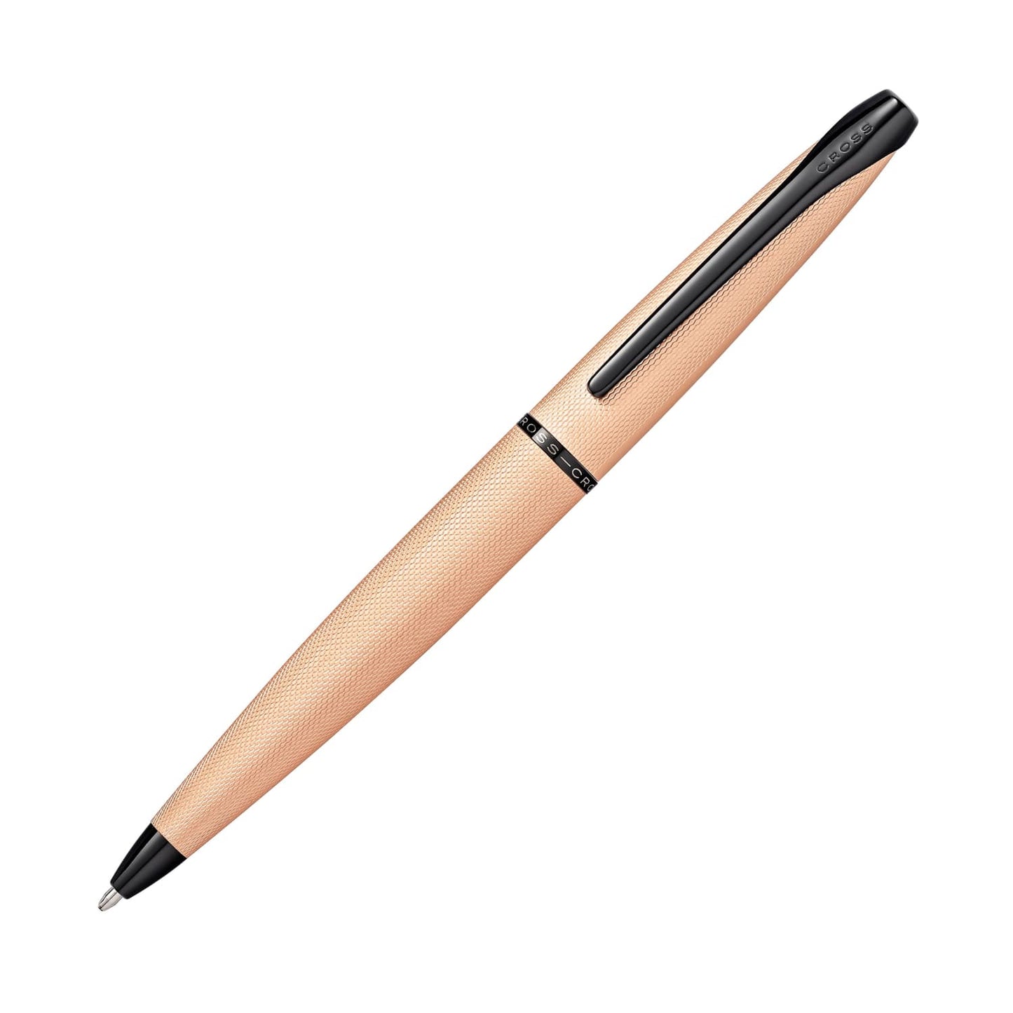 Cross ATX Brushed Rose Gold PVD Ballpoint Pen with Etched Diamond Pattern – 882-42