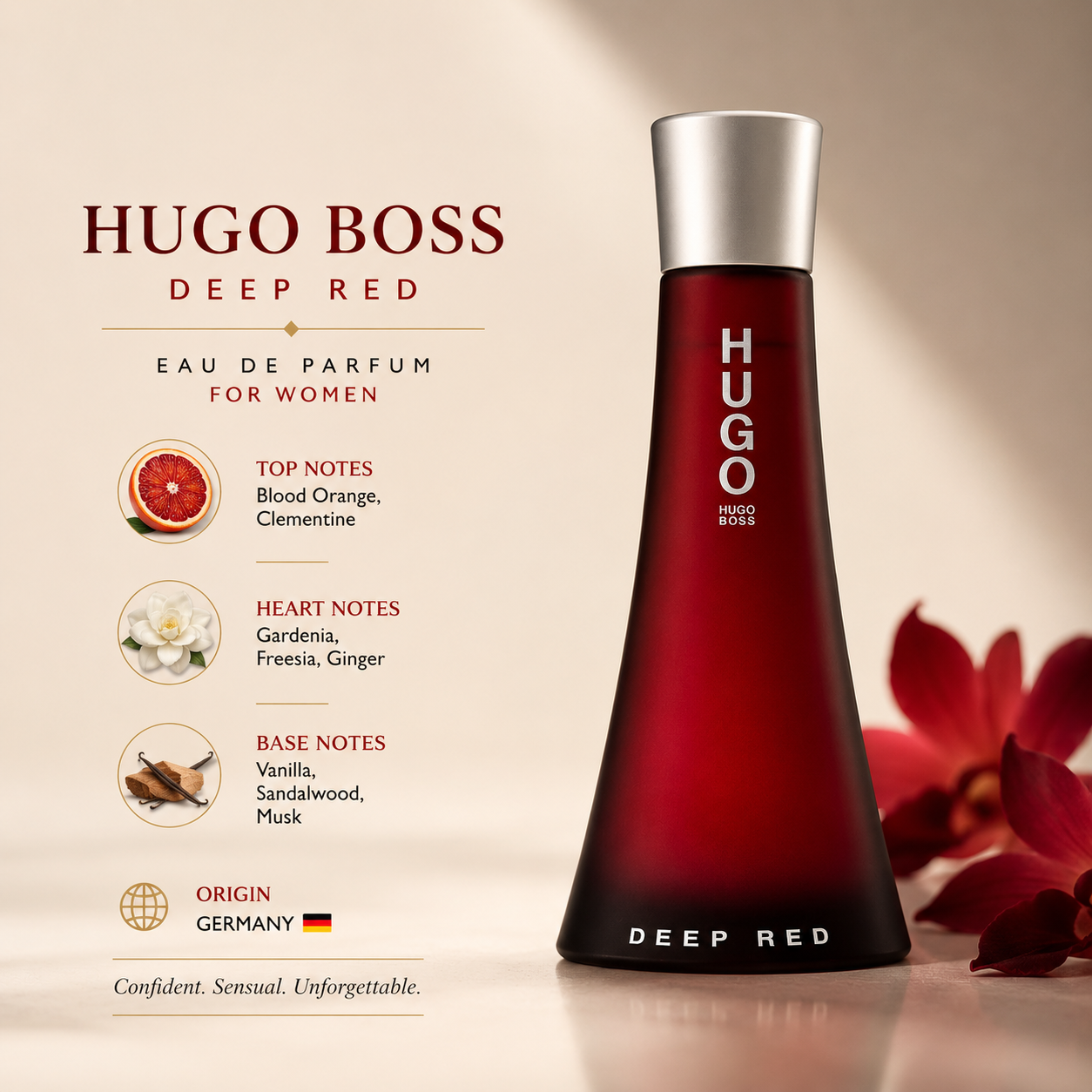 Hugo Boss Deep Red for Women Eau de Parfum – 90ml