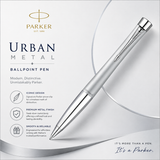Parker Urban Metal Series Fashion Silver CT Ballpoint Pen