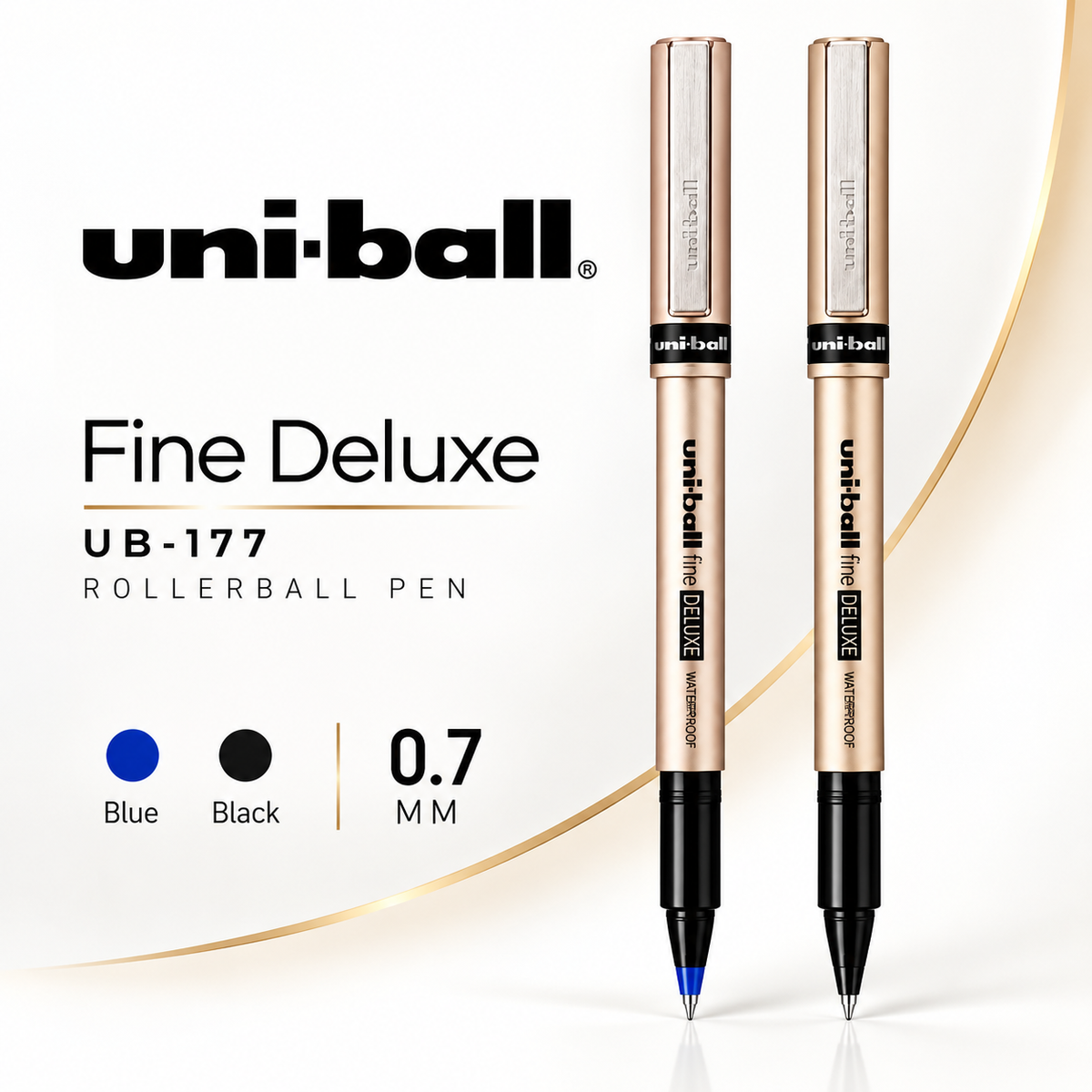 Uni-ball Fine Deluxe UB-177 Rollerball Pen – Pack of 2 Pcs