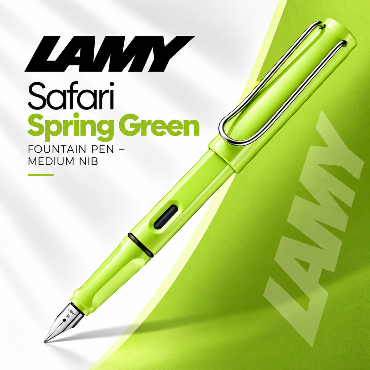 Lamy Safari Spring Green Fountain Pen – Medium Nib