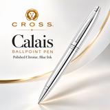 Cross Calais Ballpoint Pen – Polished Chrome, Blue Ink