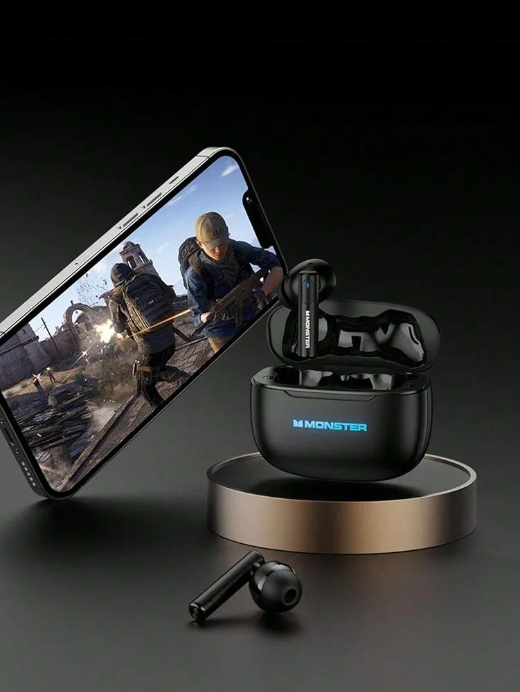 Monster XKT26 Wireless Gaming Earbuds – Bluetooth 5.4, ANC, Low Latency, Deep Bass (Original)