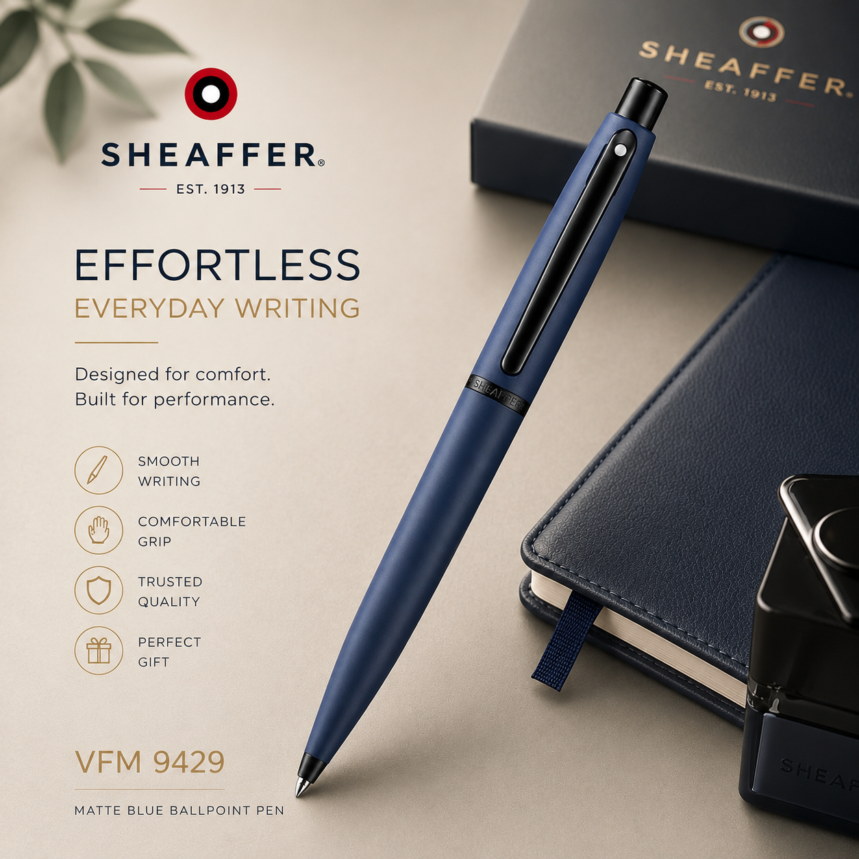 Sheaffer VFM 9429 Matte Blue Ballpoint Pen