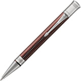 Parker Duofold Prestige Burgundy Chevron CT Ballpoint Pen – Palladium-Plated Trim