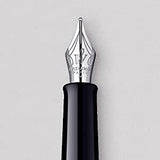 Waterman Graduate Chrome Fountain Pen – Fine Nib, Blue Ink