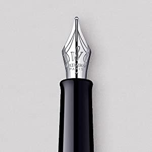 Waterman Graduate Chrome Fountain Pen – Fine Nib, Blue Ink