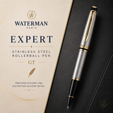 Waterman Expert Stainless Steel GT Rollerball Pen – Premium Writing Instrument