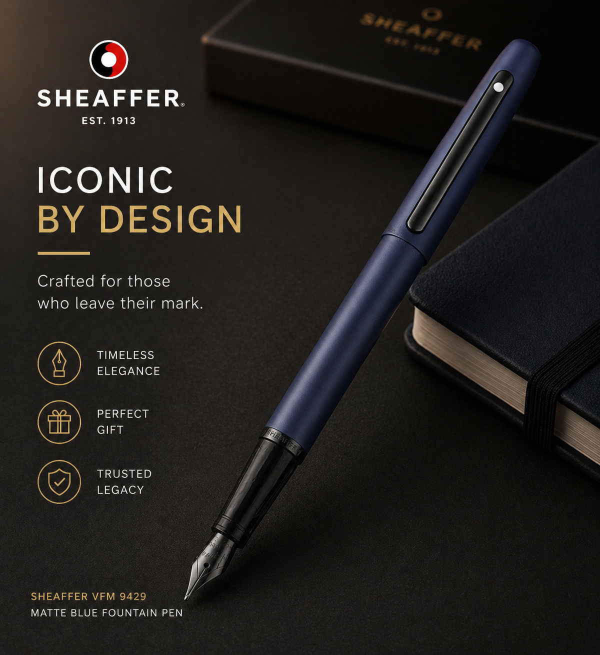 Sheaffer VFM 9429 Matte Blue Fountain Pen