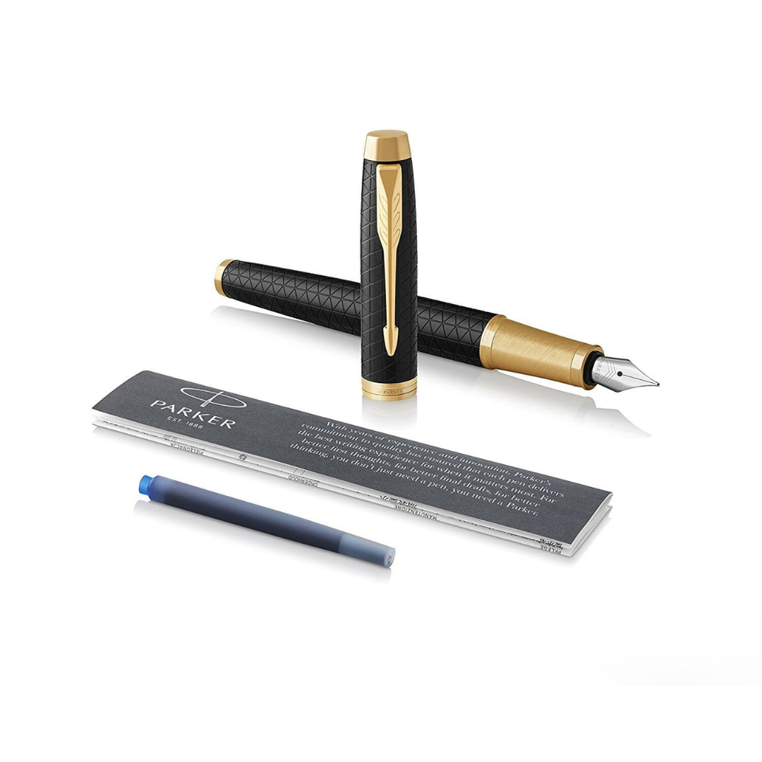 Parker IM Matt Black Gold Trim Fountain Pen – Core Premium Series