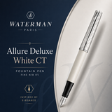 Waterman Allure Deluxe White CT Fountain Pen – Fine Nib (F)