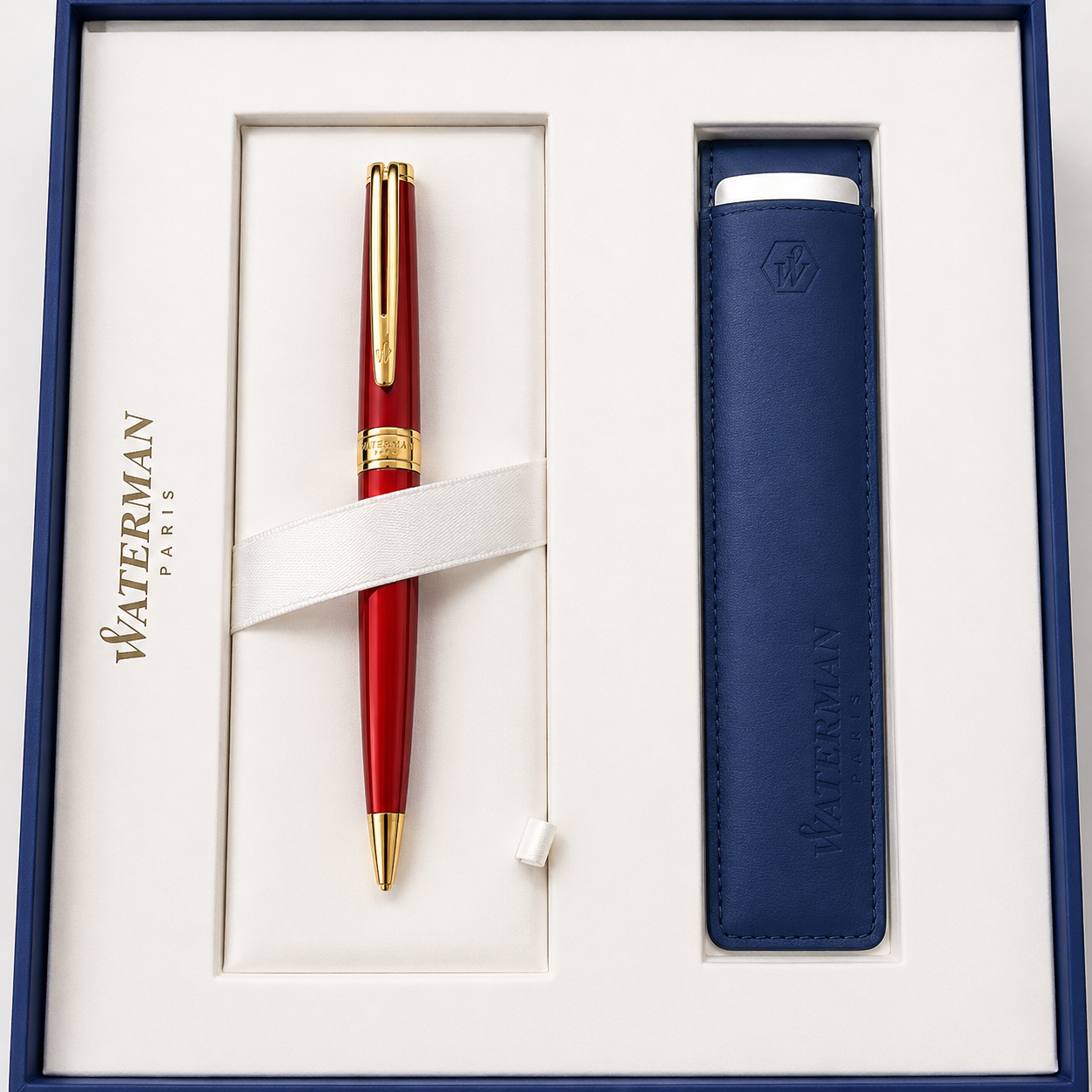 Waterman Exception Slim Ballpoint Pen – Red & Gold Trim | Refurbished