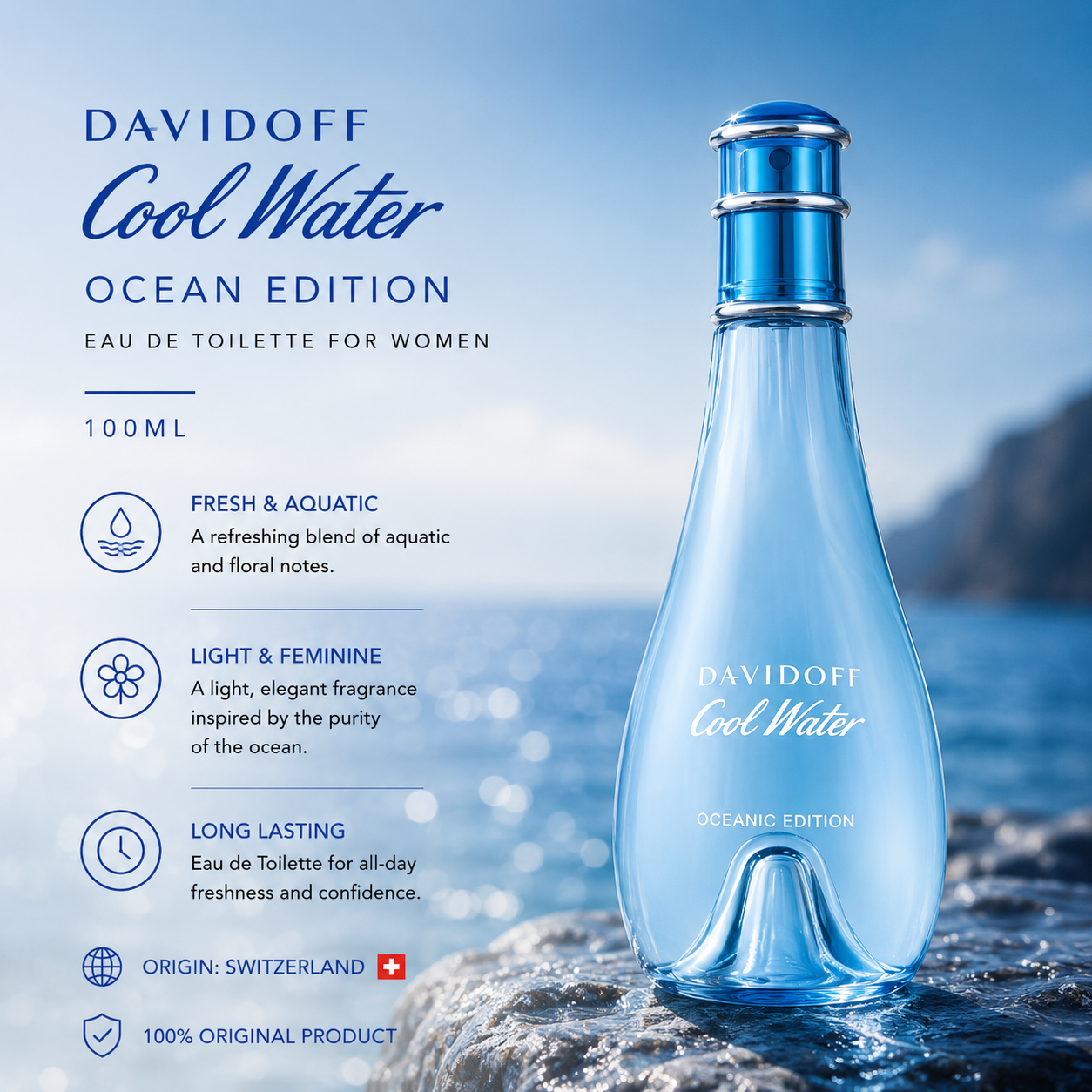 Davidoff Cool Water Ocean Edition For Women EDT 100Ml