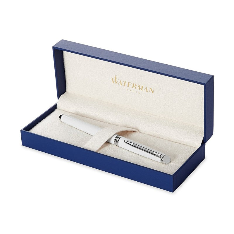 Waterman Hémisphère Fountain Pen – Metal & White CT